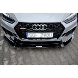 Накладка сплиттер на передний бампер на Audi RS5 B9 Coupe